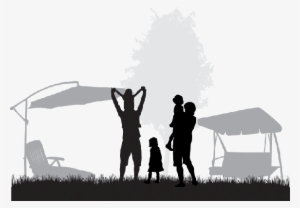 Png Black And White Stock Family Clipart Silhouette - Silhouette