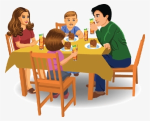 indian family eating together clipart