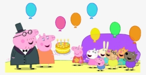 Clip Art Free Stock Images Cartoon Peppapigpartyballonscake - Peppa Pig My Birthday Party And Other Stories