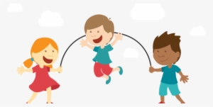 Kids Play - Skipping Clipart