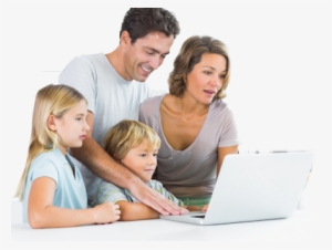 Most Importantly, We Develop A Deep Client Trust - Family With Laptop Png