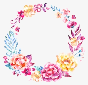 This Graphics Is Png Hand Painted Watercolor Wreath - Circulo De Flores Png