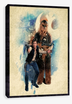 Han Solo And Chewbacca - Artissimo Design 40348 Galactic Watercolor: Han Solo