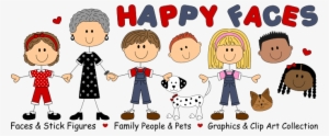 Vector Free Library Figures And Faces Graphics Country - Stick Figure And Happy Faces Clipart