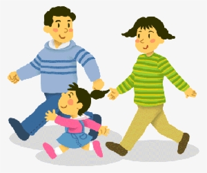 Svg Transparent Library Family Going To Church Clipart - Family Walking Clipart