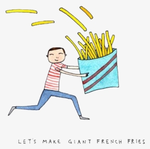 French Fries Drawing Watercolor Painting Illustration - Drawing