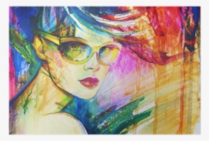 Woman With Sunglasses - Painting Portrait Sunglass