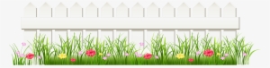 Transparent White Fence With Grass Png Clipart
