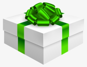 Gift Box With Bow In Green Png Clipart - Green Gift Box Png