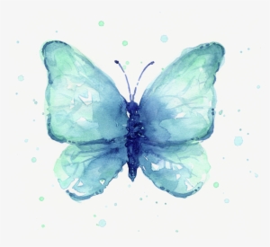 Watercolor Butterfly Png Black And White Library - Blue Butterfly Watercolor