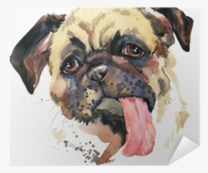 Funny Puppy Watercolor Illustration Poster • Pixers® - Dog