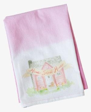 Pink Watercolor House - Towel
