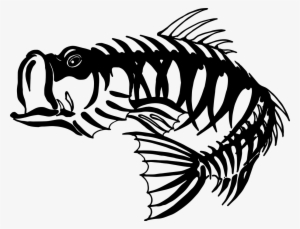 Watercolor Skeleton Fishing Tattoos - Skeleton Bass