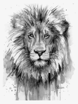 Click And Drag To Re-position The Image, If Desired - Lion Art Black And White