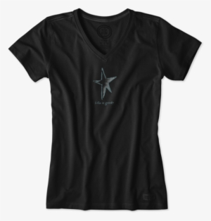 Women's Watercolor Star Crusher Vee - T-shirt