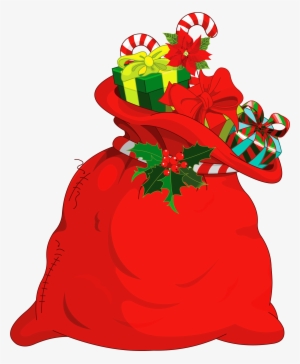 Christmas Tree With Presents, Christmas And New Year, - Santa's Bag Clipart
