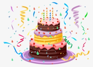 Birthday Cake With Confetti Png Clipart Picture - Birthday Cake Png