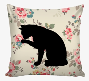 Floral Cats Square Pillow Cover "watercolor Flowers" - T Shirt