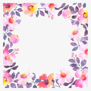 Watercolor Frame Png - Square Flower Frame Png