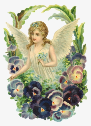 Publicat De Eu Ciresica La - Vintage Antike Engel Blumenstrauß-blumen-karte Karte