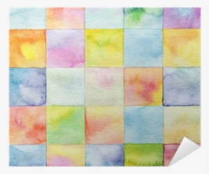 Abstract Square Watercolor Painted Background Poster - Patchwork
