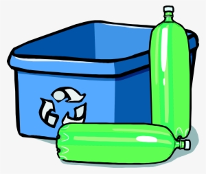 Free Vector Recycling Bin And Bottles Clip Art - Cartoon Recycling Bin