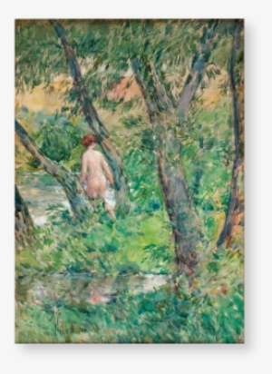 Childe Hassam • The Willows And The Bather • Watercolor,