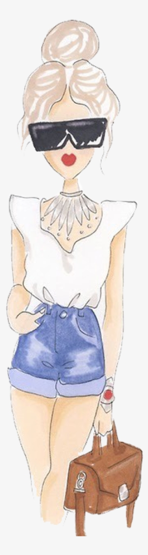 Fashion Girl Png File - Drawing Of A Girl In Shorts