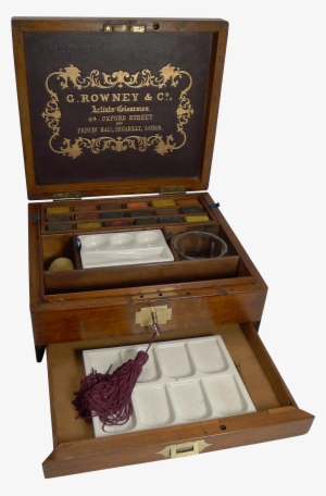 Antique English Watercolour / Artist's Box By Rowney - Wood