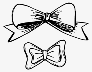 Black And White Hand Drawn Bow Love Vector - Vector Graphics