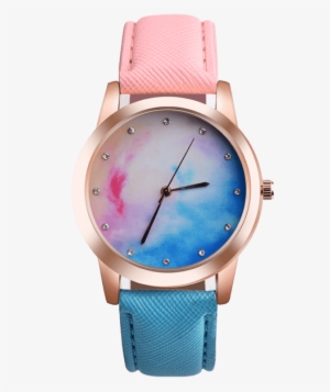 Luxury Women Clolorful Stainless Steel Leather Watches