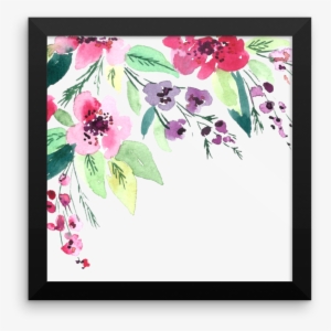 Watercolor Flowers Framed Poster - Watercolor Painting