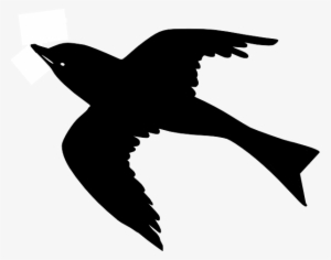 Blackbird Clipart Transparent - Black Bird Flying Clipart