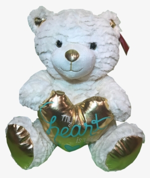Stuffed Bear White My Heart Is Yours- Medium - Bear
