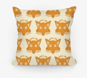 Flower Crown Fox Face Pattern Pillow - Cushion