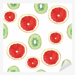 Watercolor Grapefruit Kiwi Pattern Fruit Sticker • - Grapefruit