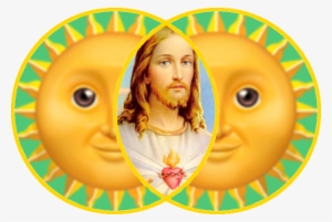 Vesica Pisces Emoji Sun New Emerald Border Master Jesus - Rectangle Refrigerator Magnet Jesus Christ W Flaming