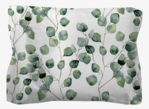 Watercolor Green Floral Seamless Pattern With Eucalyptus - Eucalyptus Background