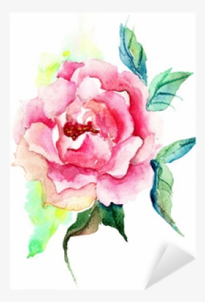 Beautiful Roses Flowers, Watercolor Painting Sticker - Watercolor Painting