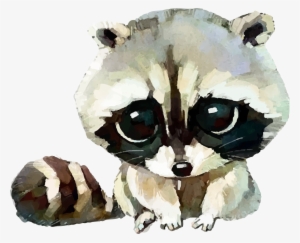 Raccoon Dog Squirrel Cuteness Drawing - Cute Watercolor Animals