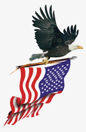 American Flag With Eagle - Eagle American Flag Png
