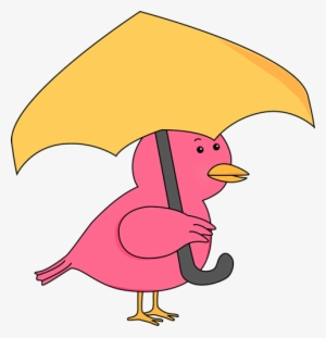 Bird Holding Umbrella Clip Art - Bird With Umbrella Clipart