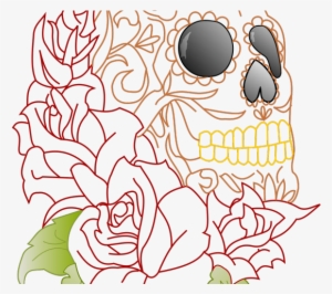 Skull Clipart Rose - Retro Schädel Der Stoffservietten Zuckerrockabilly