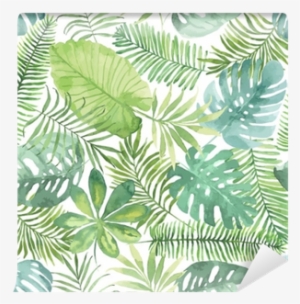 Seamless Pattern With Background - Tropical Watercolor Page Background