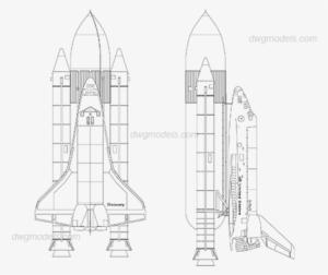 Drawn Spaceship Space Shuttle - Rocket