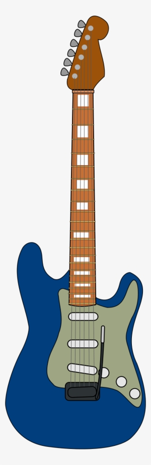 Wooden Guitar Vector Clip Art - Blue Guitar Clipart