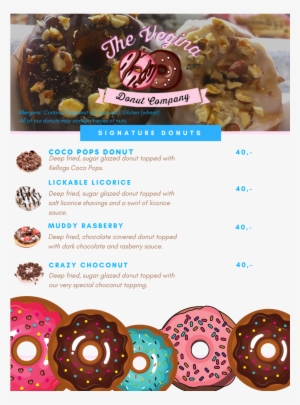 The Vegina Donut Company Menu June 2018 - Menu