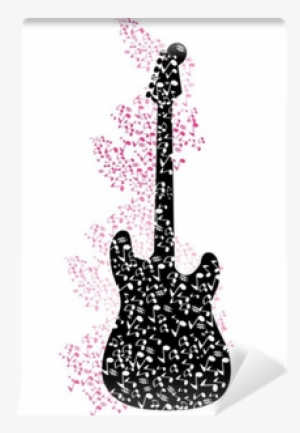 Abstract Mysical Background With Guitar Vector Illustration - Vector Graphics