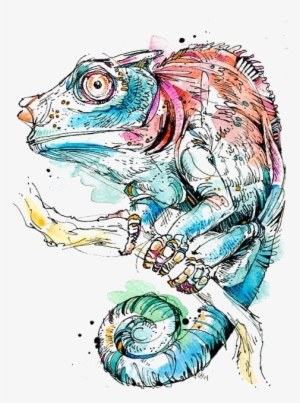 Paper Watercolor Painting Watercolour Techniques Drawing - Watercolor Chameleon