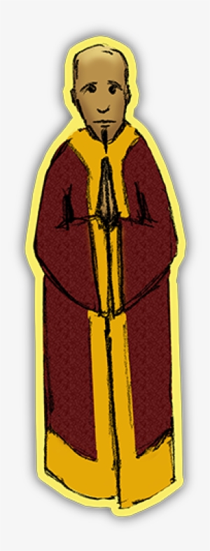 Monk Small Bumper Sticker - Religion